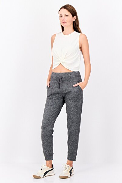 Hype Women Drawstring Heather 28 Inseam Sweatpants, Dark Grey