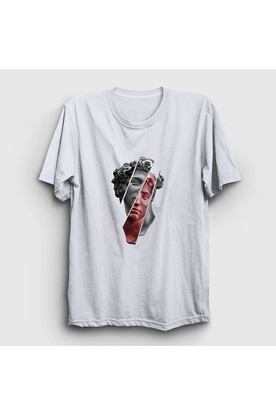 Presmono Λευκό μπλουζάκι Unisex με σχέδιο Michelangelo - David 427363 ττ