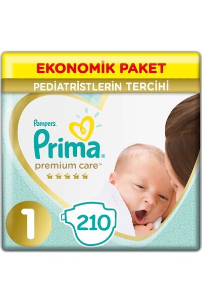 Prima Premium Care Bebek Bezi 1 Beden Yenidoğan 2-5 Kg (3*70) 210 Adet