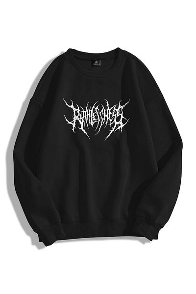 Trendiz Унисекс суитшърт с качулка Gothic Ruthless с кръгло деколте
