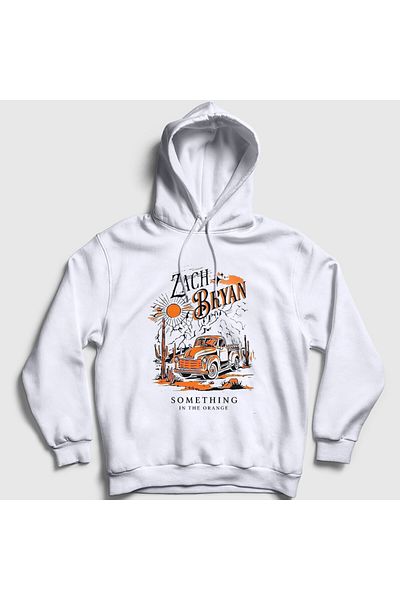 Presmono Φούτερ Zach Bryan Unisex με λευκή κουκούλα - Something In The Orange 472323 ττ