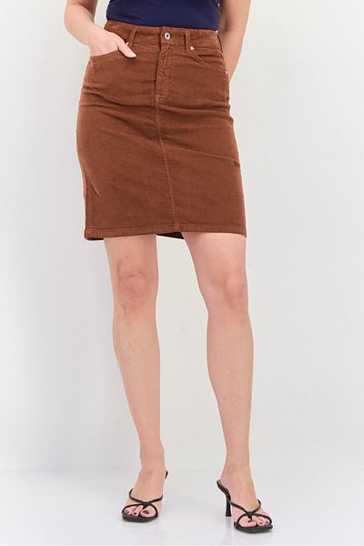 Gant Women Textured Mini Skirt, Brown