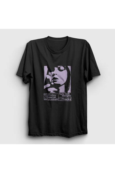 Presmono Taylor Swift Unisex crne midnights T-shirt - 443553tt