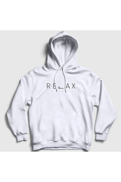 Presmono Φούτερ Relax Unisex με λευκή κουκούλα - 444250 ττ
