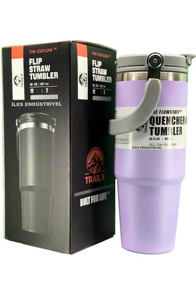 Trailx Vakumlu Termos, Paslanmaz Çelik 30 Oz/887 ml, Lila