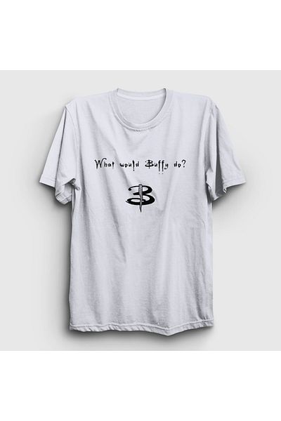Presmono Τι θα έκανε Buffy The Vampire Slayer Unisex T-Shirt - Λευκό 433131 ττ
