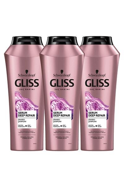Gliss 3 Pieces 500 ml Serum Deep Repair Shampoo