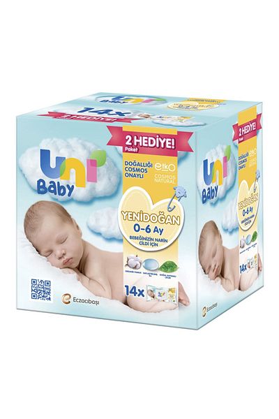 Uni Baby Newborn Wet Wipes 40Pcs 14 Pieces