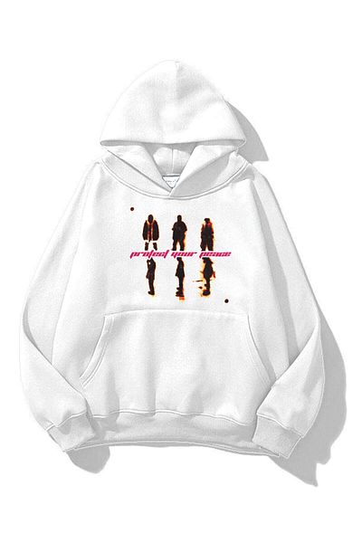 Trendiz Unisex Protect Your Peace Φούτερ Λευκό
