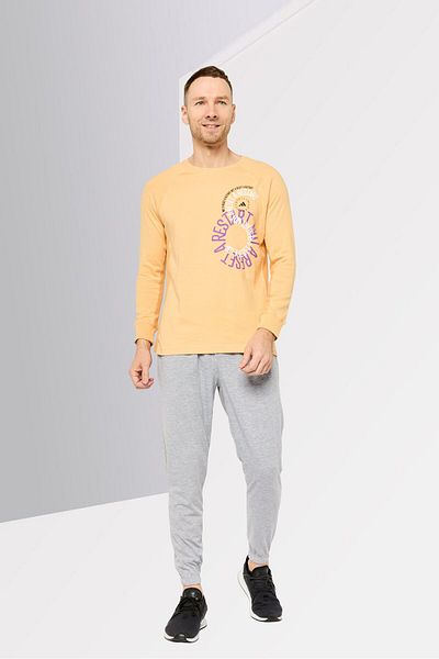 adidas By Stella Mccartney Men Sportswear Fit Long Sleeve Outdoor Sweatshirt, Pastel Orange