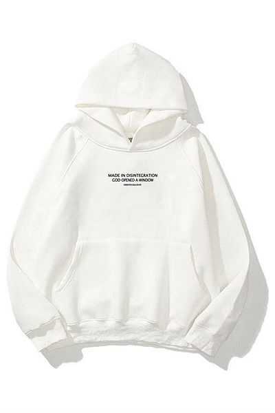 Trendiz Made In Disintegration Λευκό Unisex Φούτερ με κουκούλα