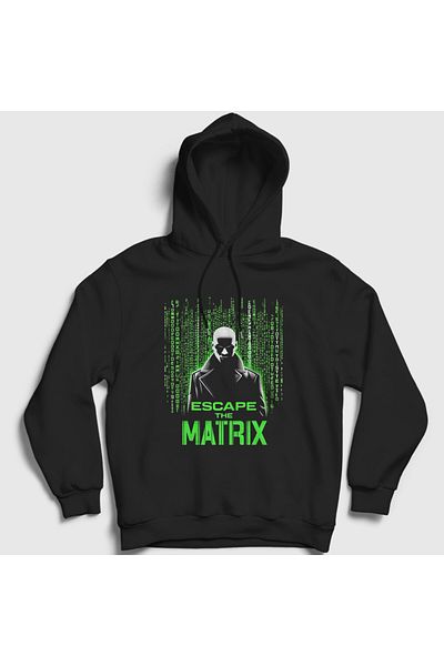 Presmono Унисекс черен суитшърт с качулка Matrix на Андрю Тейт 450721tt