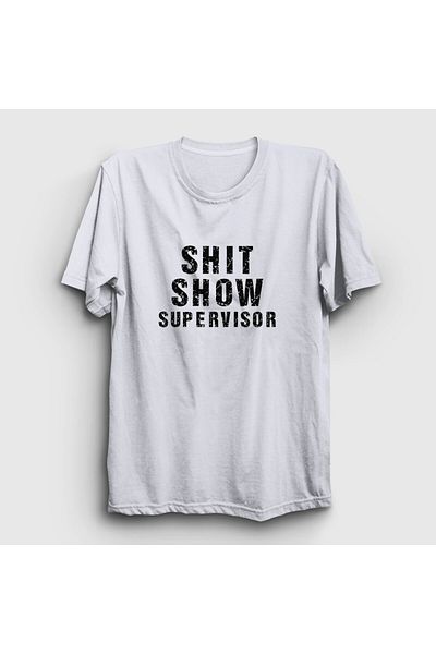 Presmono Λευκό μπλουζάκι Unisex Shit Show Supervisor - 466841 ττ