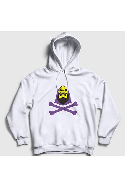 Presmono Φούτερ Unisex White Skeletor He Man με κουκούλα - 434079 ττ