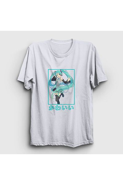 Presmono Λευκό μπλουζάκι Miku Hatsune Unisex - 439443 ττ