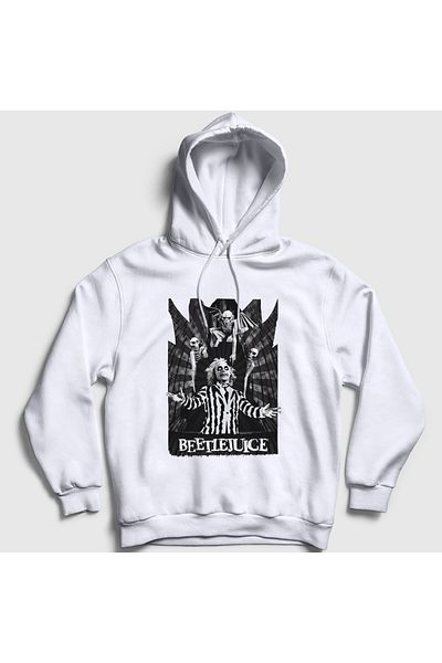 Presmono Φούτερ με κουκούλα Unisex Beetlejuice Tim Burton - Λευκό 452903 ττ