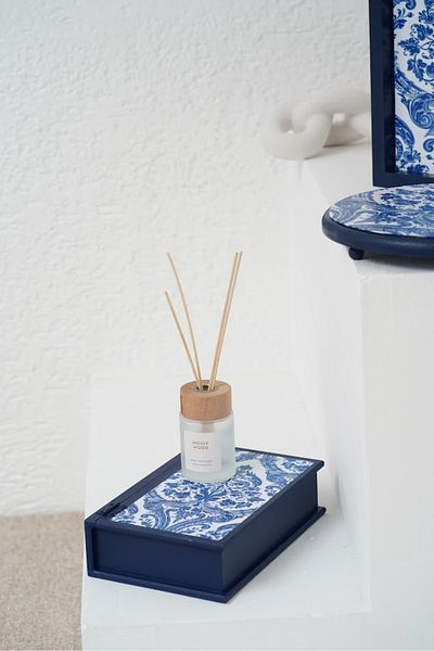 DEKORMED Design Blue Blank Book Box Decorative Box