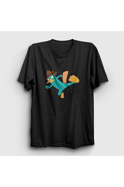 Presmono Μαύρο Unisex T-Shirt Perry - Kick Platypus 440231 ττ