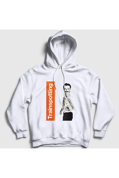 Presmono Λευκό Unisex φούτερ με κουκούλα Trainspotting - Begbie 451920 ττ