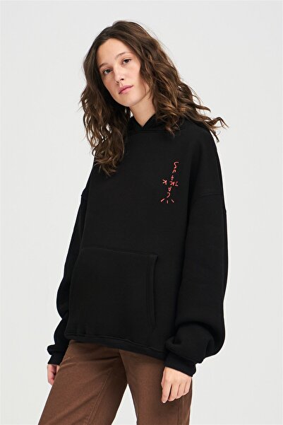 Trendiz Unisex Cactus Jack Bandana Μαύρο φούτερ με κουκούλα