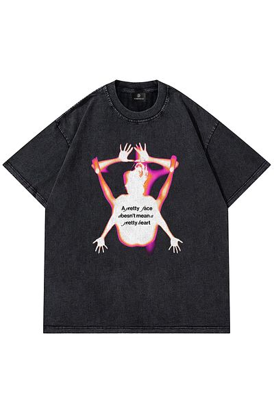 Trendiz Unisex Pretty Face Washable Tshirt Anthracite