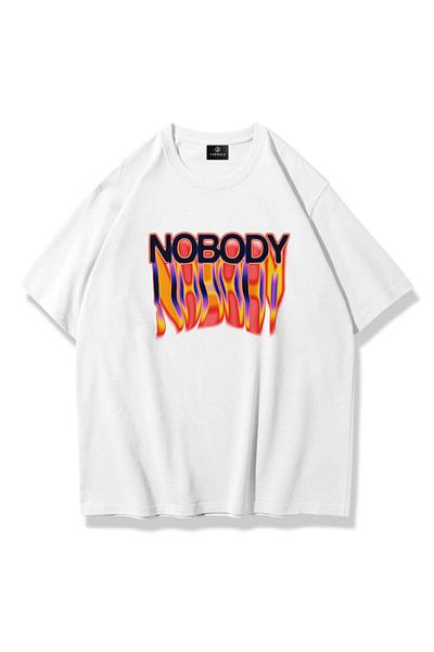 Trendiz Unisex Nobody Tshirt Λευκό