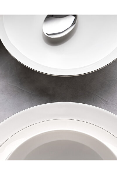 Madame Coco Ravello 6 Kişilik 24 Parça Yemek Takımı - Beyaz/Silver