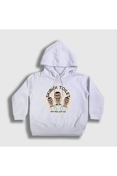 Presmono Λευκό Skibidi Toilet Hooded Unisex Παιδικό φούτερ 479781 ττ