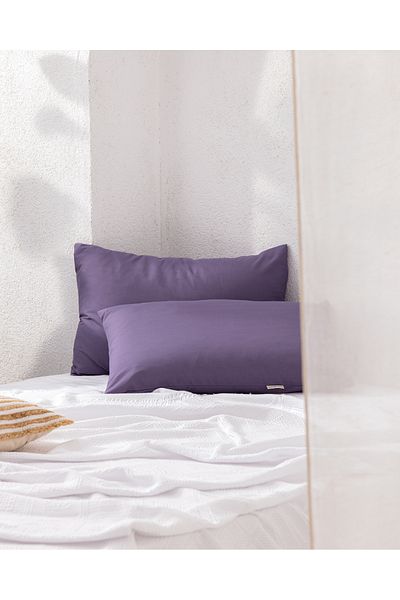 Madame Coco Manon 100% Cotton 2-piece Pillow Case Set - Purple