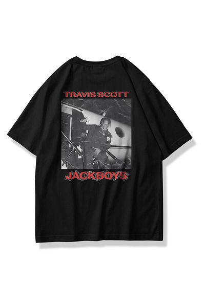 Trendiz Унисекс тениска Travis Jackboys Plane Black