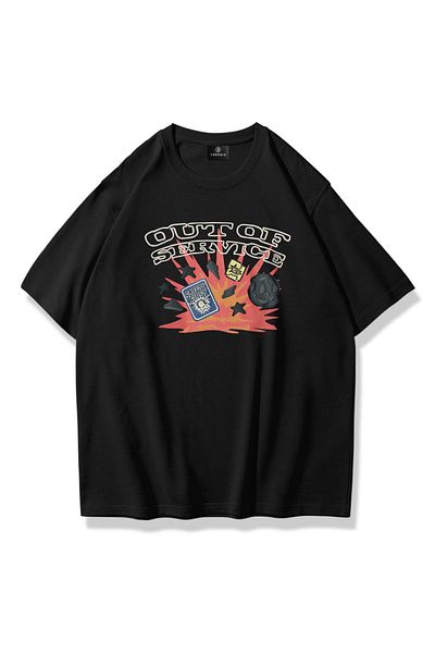 Trendiz Μπλουζάκι Unisex Out Of Service Μαύρο