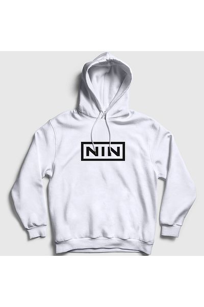 Presmono Λευκό λογότυπο Rock Nin Nine Inch Nails Unisex φούτερ με κουκούλα - 485809 ττ