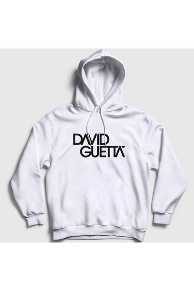 Presmono Φούτερ με λευκή κουκούλα Unisex με λογότυπο David Guetta Music - 491330 ττ