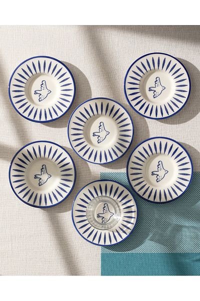Madame Coco Luxe Oiseau 6-Piece Tea Plate Set