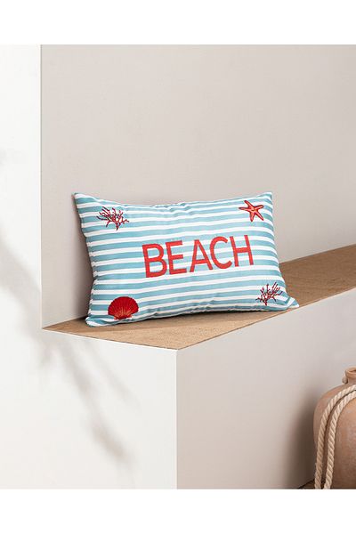 Madame Coco Husa de perna Beacher Blue Throw - 30x50 cm