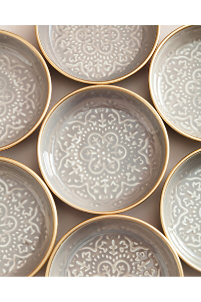 Madame Coco Gray Rosalie 8 Piece Plate Set