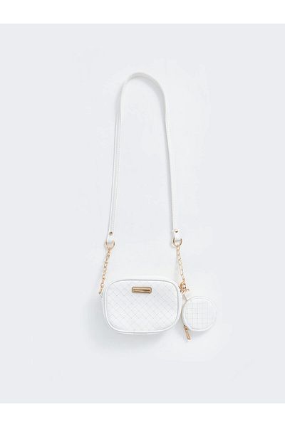 LC Waikiki Accesorii Lcw Geantă de umăr pentru fete cu aspect piele albă