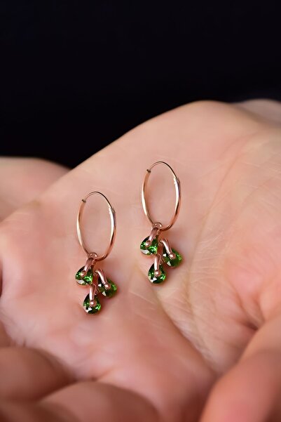 Papatya Silver 925 Ayar Gümüş.Rose,Rodaj,Gold.Doğum Ayı Küpe.12 Doğum Taşlı Kübik Drop Küpe. Ürün Ağırlığı :3,40 Gr