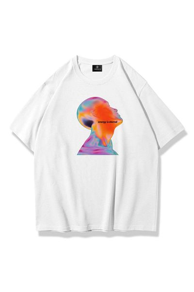 Trendiz Λευκό μπλουζάκι Unisex Energy Is Eternal