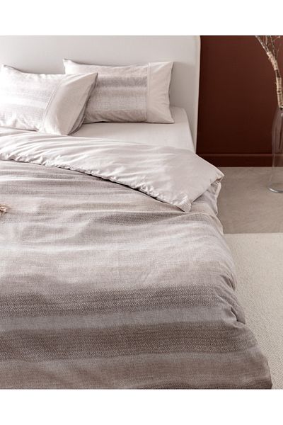 Madame Coco Candide Family Size - Beige Madame Coco Crep Printed 100% Cotton Duvet Cover Set