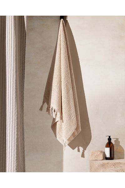Madame Coco Beige Bernay 100% Cotton Bath Towel