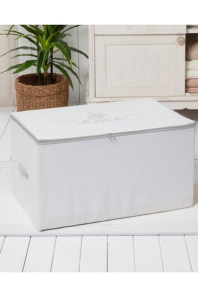 Madame Coco White/Grey Floral Patterned Bag - 64x41x35 Cm
