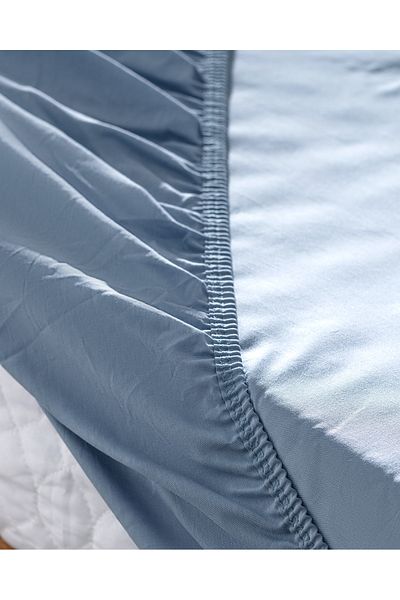 Madame Coco Manon Double Dark Blue Ranforce Elastic Sheet - 100% Cotton