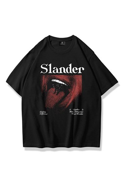 Trendiz Unisex Slander Tshirt Μαύρο