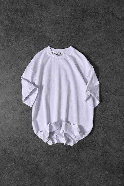 Slatra Ανδρικό λευκό μπλουζάκι Basic Oversize