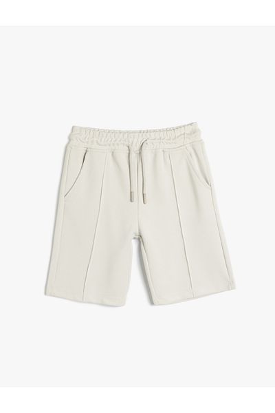 Koton Stitching Detailed Elastic Waist Bermuda Shorts