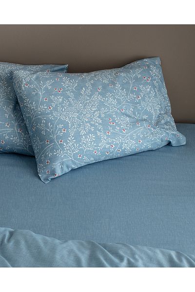 Madame Coco Set de husă de pilota unică din bumbac cu imprimeu albastru Emele