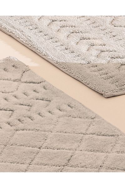 Madame Coco Panier 2-Piece Cotton Bath Mat - Gray - 60X100 cm
