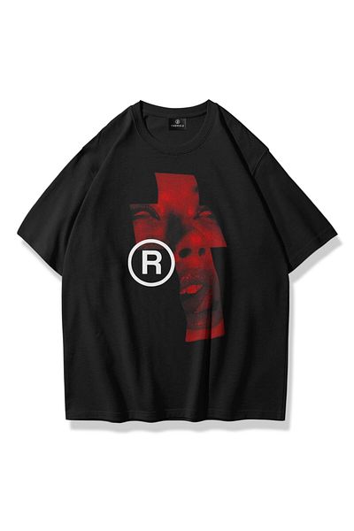 Trendiz Unisex Lip R Tshirt Μαύρο