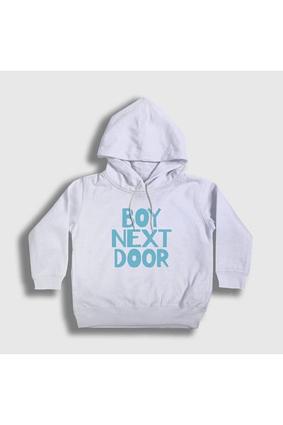 Presmono Hanorac unisex pentru copii Boynextdoor Logo alb cu ușă 490908 tt
